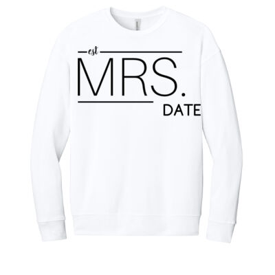 Unisex Fleece Drop Shoulder Crew - Est. Mrs Thumbnail