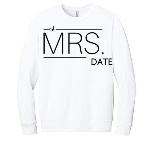 Unisex Fleece Drop Shoulder Crew - Est. Mrs Thumbnail
