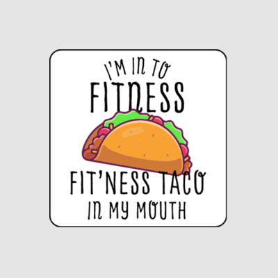 Sticker - 4" x 4" Square (Fitness Taco) Thumbnail