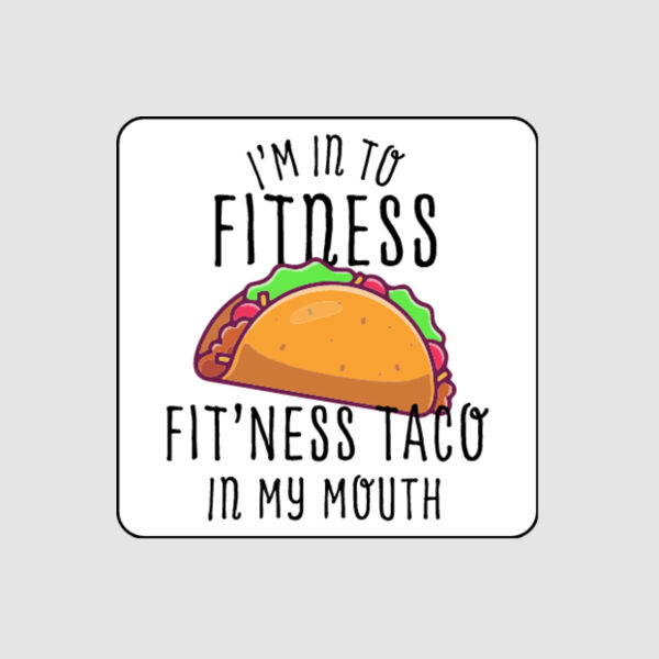 Sticker - 4" x 4" Square (Fitness Taco) Thumbnail