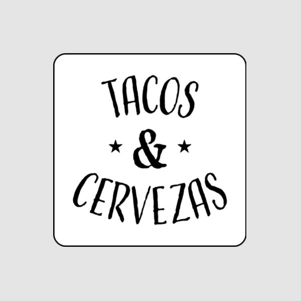 Sticker - 4" x 4" Square (Taco & Cervezas) Thumbnail