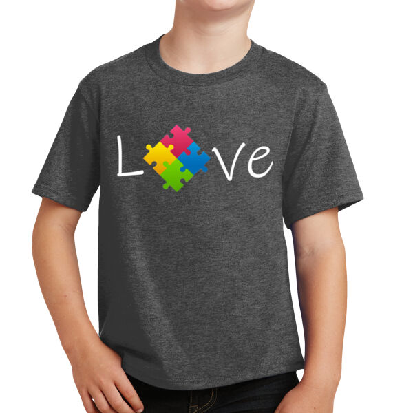 Youth Cotton T-Shirt (Love Autism) Thumbnail