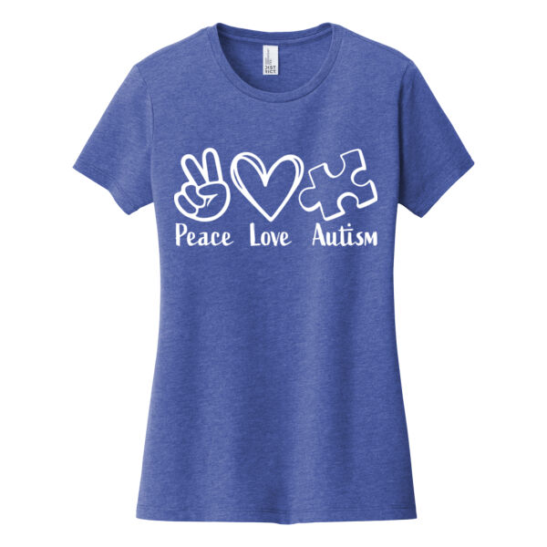 Women's T-Shirt (Peace, Love, Autism) Thumbnail